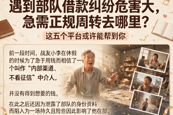 遇到部队借款纠纷危害大，急需正规周转去哪里？这五个平台或许能帮到你