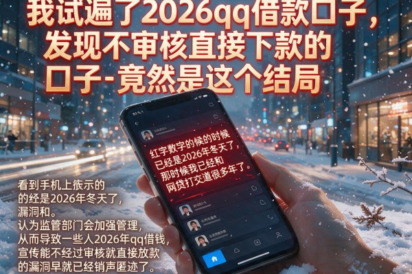 我试遍了2026qq借款口子，发现不审核直接下款的口子竟然是这个结局