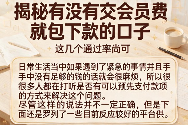 揭秘有没有交会员费就包下款的口子，这几个通过率尚可