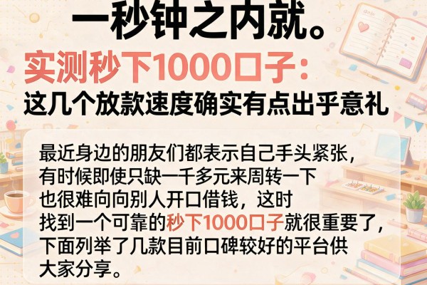实测秒下1000口子：这几个放款速度确实有点出乎意料