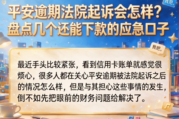 平安逾期法院起诉会怎样？盘点几个还能下款的应急口子