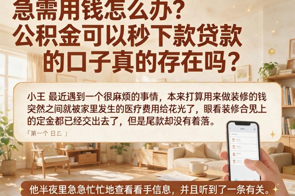急需用钱怎么办？公积金可以秒下款贷款的口子真的存在吗？深度解析靠谱平台