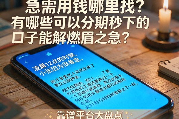 急需用钱哪里找？有哪些可以分期秒下的口子能解燃眉之急？靠谱平台大盘点