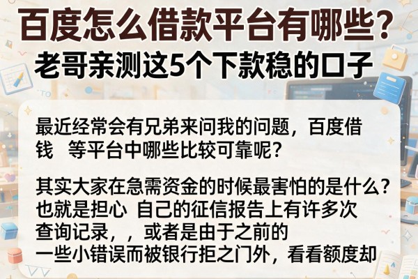 百度怎么借款平台有哪些?老哥亲测这5个下款稳的口子