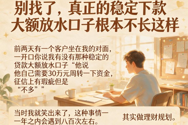 别找了，真正的稳定下款大额放水口子根本不长这样