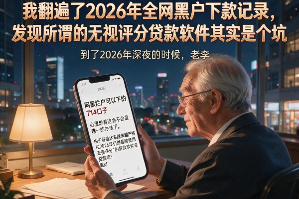 我翻遍了2026年全网黑户下款记录，发现所谓的无视评分贷款软件其实是个坑