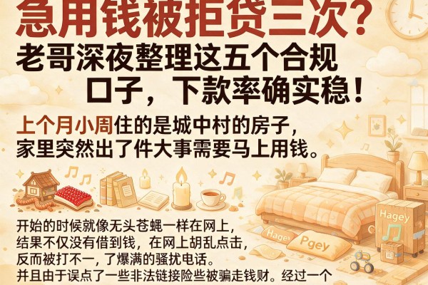 急用钱被拒贷三次？老哥深夜整理这五个合规口子，下款率确实稳！