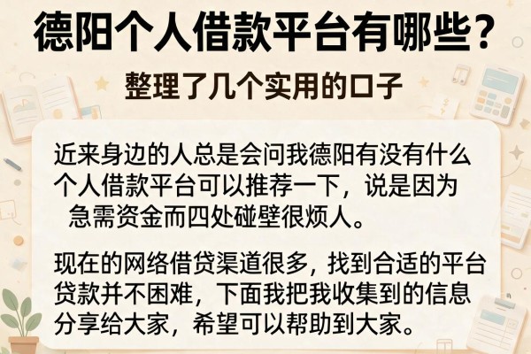 德阳个人借款平台有哪些？整理了几个实用的口子