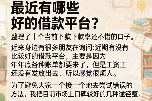 最近有哪些好的借款平台？整理了十个当前下款率还不错的口子