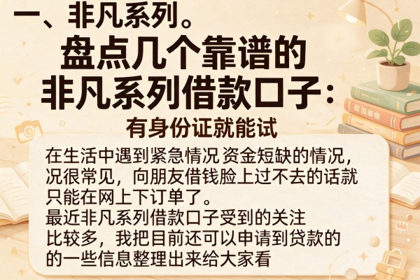 盘点几个靠谱的非凡系列借款口子，有身份证就能试