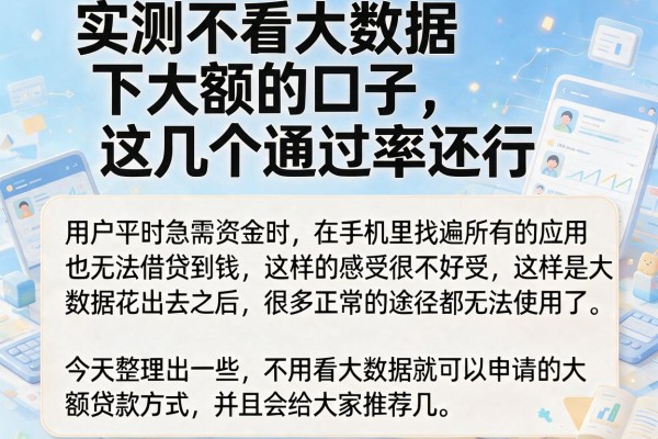 实测不看大数据下大额的口子，这几个通过率还行