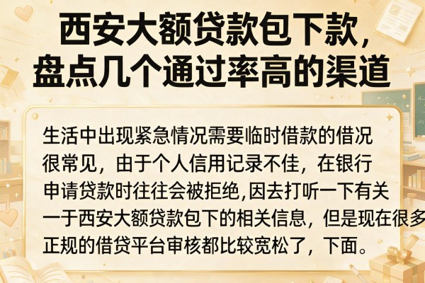 西安大额贷款包下款，盘点几个通过率高的渠道