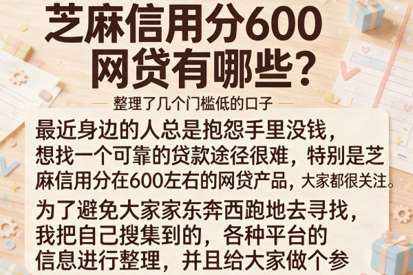 芝麻信用分600网贷有哪些？整理了几个门槛低的口子