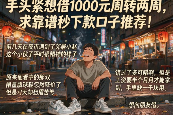 手头紧想借1000元周转两周，求靠谱秒下款口子推荐！
