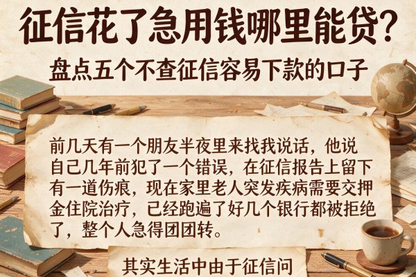 征信花了急用钱哪里能贷？盘点五个不查征信容易下款的口子