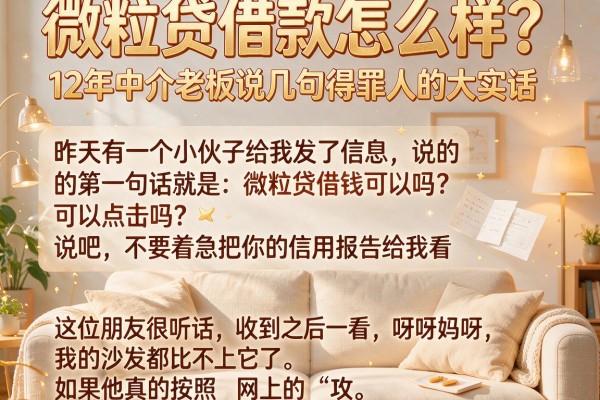 微粒贷借款怎么样？12年中介老板说几句得罪人的大实话