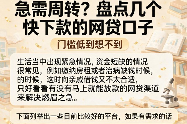 急需周转？盘点几个快下款的网贷口子，门槛低到想不到