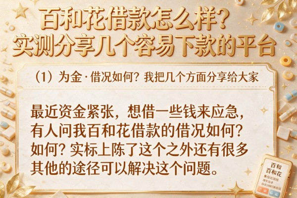 百和花借款怎么样？实测分享几个容易下款的平台