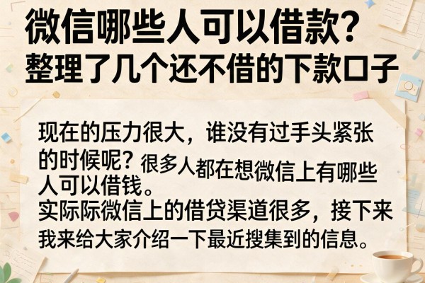 微信哪些人可以借款？整理了几个还不错的下款口子