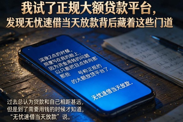 我试了正规大额贷款平台，发现无忧速借当天放款背后藏着这些门道
