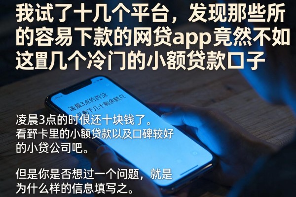 我试了十几个平台，发现那些所谓的容易下款的网贷app竟然不如这几个冷门的小额贷款口子