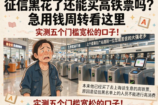 征信黑花了还能买高铁票吗？急用钱周转看这里，实测五个门槛宽松的口子！