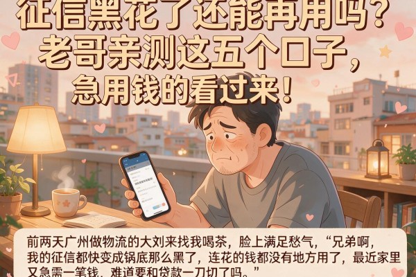 征信黑花了还能再用吗？老哥亲测这五个口子，急用钱的看过来！