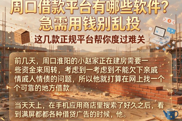周口借款平台有哪些软件？急需用钱别乱投，这几款正规平台帮你度过难关