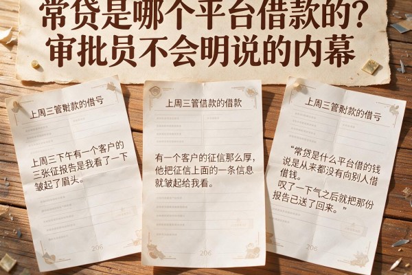 常贷是哪个平台借款的？审批员不会明说的内幕
