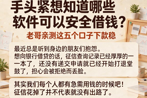 手头紧想知道哪些软件可以安全借钱？老哥亲测这五个口子下款稳