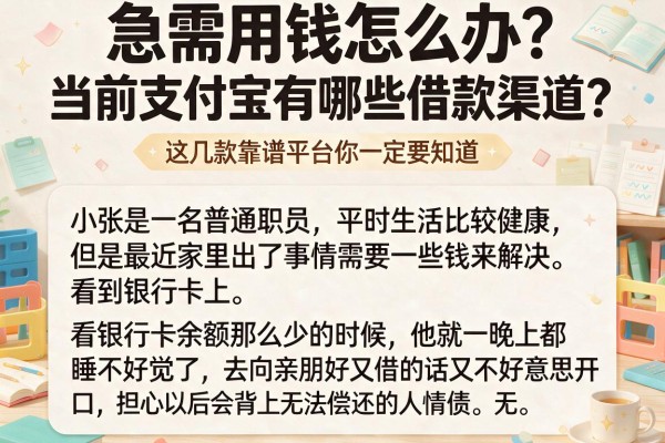 急需用钱怎么办？当前支付宝有哪些借款渠道？这几款靠谱平台你一定要知道