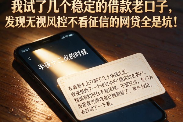 我试了几个稳定的借款老口子,发现无视风控不看征信的网贷全是坑