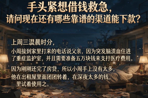 手头紧想借钱救急，请问现在还有哪些靠谱的渠道能下款？