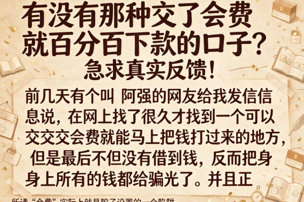 有没有那种交了会费就百分百下款的口子？急求真实反馈！