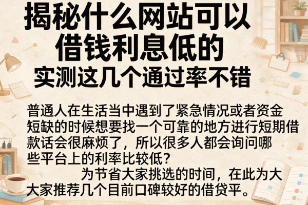 揭秘什么网站可以借钱利息低的，实测这几个通过率不错