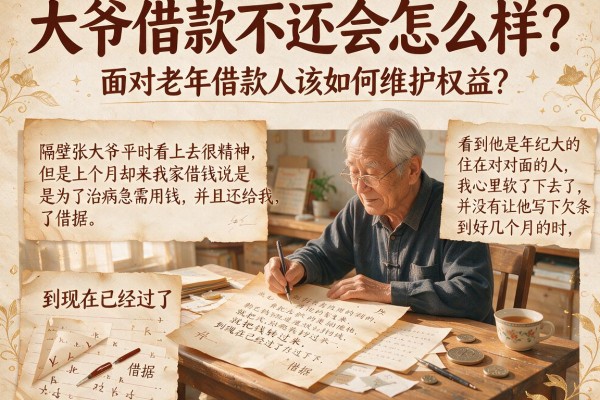 大爷借款不还会怎么样？借钱容易要钱难，面对老年借款人该如何维护权益？