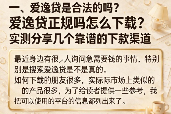 爱逸贷正规吗怎么下载？实测分享几个靠谱的下款渠道