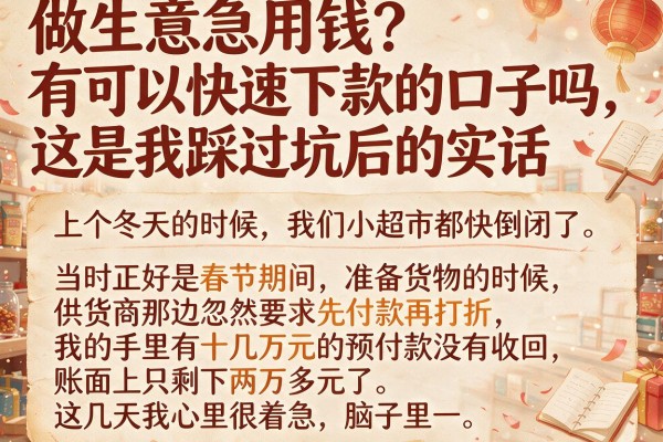 做生意急用钱？有可以快速下款的口子吗，这是我踩过坑后的实话