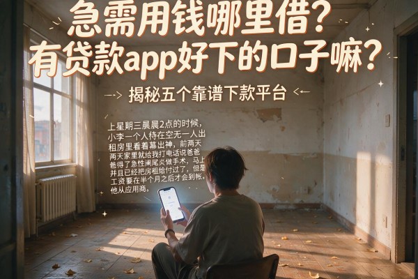 急需用钱哪里借？有贷款app好下的口子嘛？揭秘五个靠谱下款平台