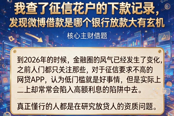 我查了征信花户的下款记录,发现微博借款是哪个银行放款大有玄机