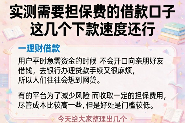 实测需要担保费的借款口子，这几个下款速度还行