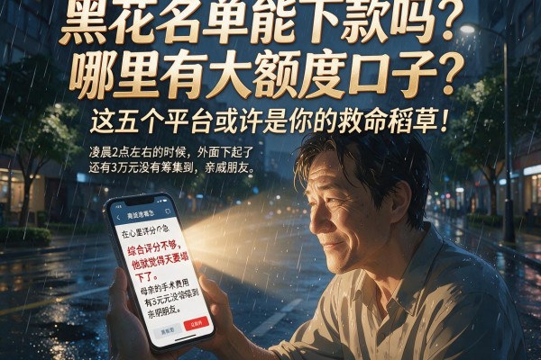 黑花名单能下款吗？哪里有大额度口子？这五个平台或许是你的救命稻草！