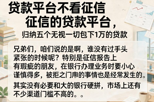 贷款平台不看征信的贷款平台，归纳五个无视一切包下1万的贷款