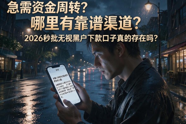 急需资金周转？哪里有靠谱渠道？2026秒批无视黑户下款口子真的存在吗？