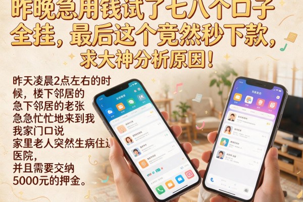 昨晚急用钱试了七八个口子全挂，最后这个竟然秒下款，求大神分析原因！