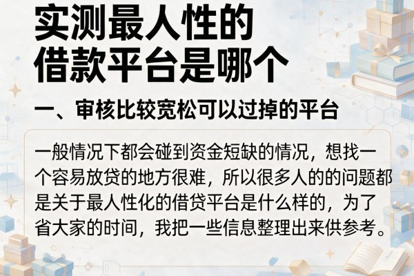 实测最人性的借款平台是哪个，这几家审核宽松下款稳