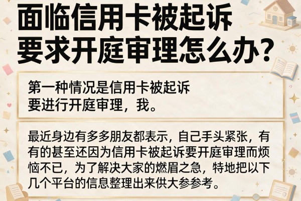 面临信用卡被起诉要求开庭审理怎么办？这几招应急