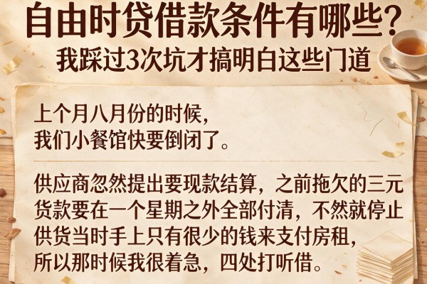 自由时贷借款条件有哪些？我踩过3次坑才搞明白这些门道