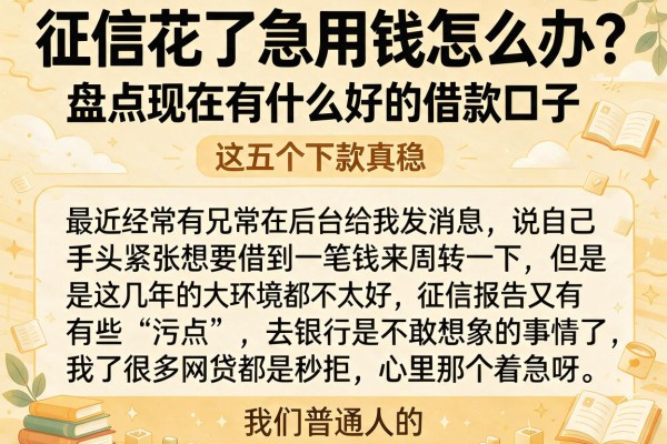 征信花了急用钱怎么办?盘点现在有什么好的借款口子,这五个下款真稳