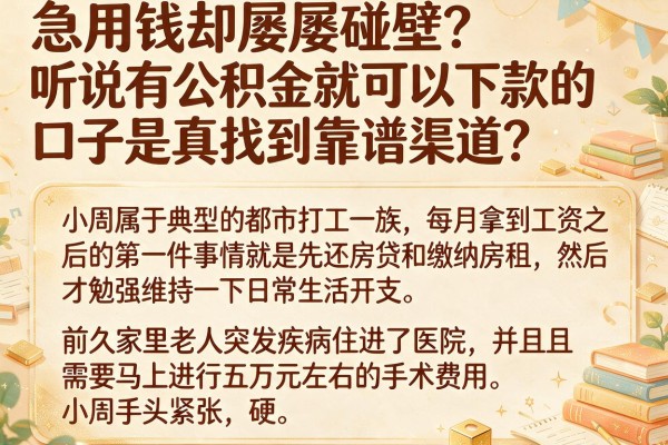 急用钱却屡屡碰壁？听说有公积金就可以下款的口子是真的吗？哪里能找到靠谱渠道？